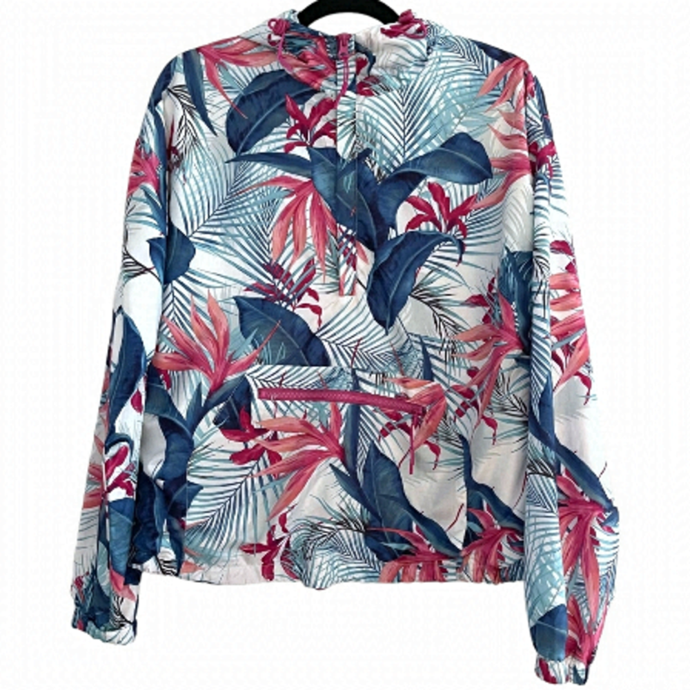 ARDENE Exotic Leaves & Floral Windbreaker Jacket w/ Kangaroo Pocket Size XS